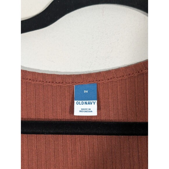 NWT Old Navy Dress Women Plus 3X Copper Mom Long Sleeve A-Line Rib Knit Mini - Picture 2 of 8